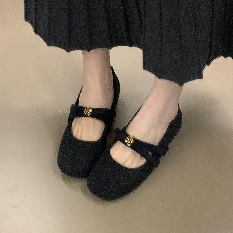 Damen Ballerinas mit modischem Schleifen-Applikation und bequemem Fußbett EB