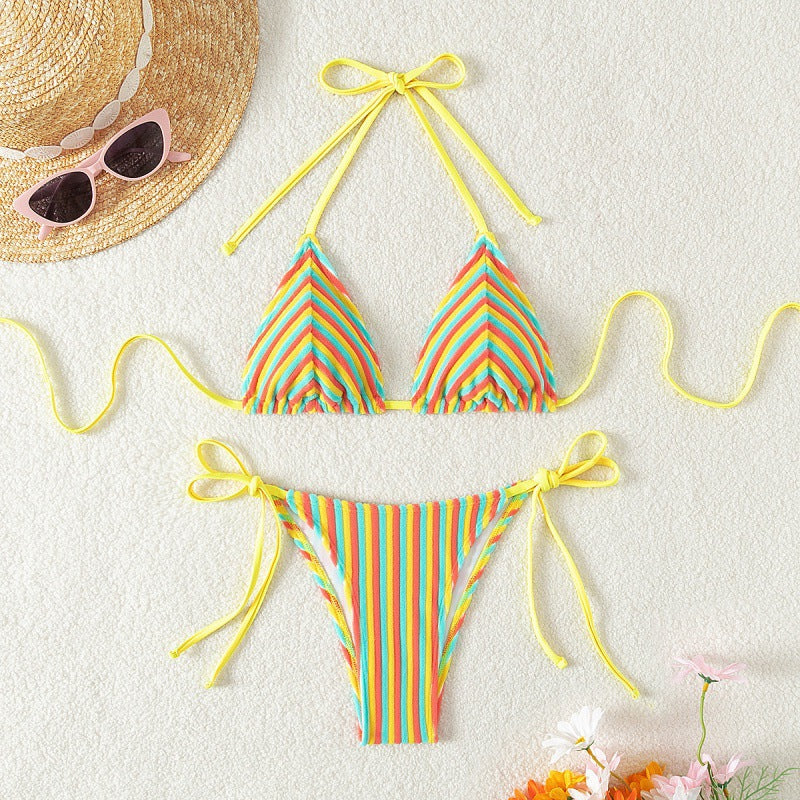 Damen Triangel-Bikini mit verstellbaren Schnürdetails EB