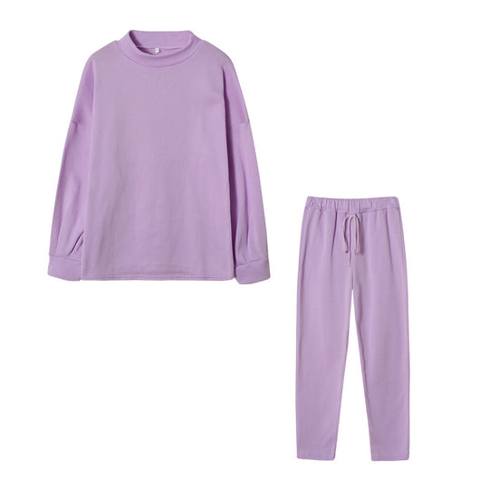 Damen Sportliches Jogginganzug-Set mit komfortablem Schnitt und hohem Kragen EB