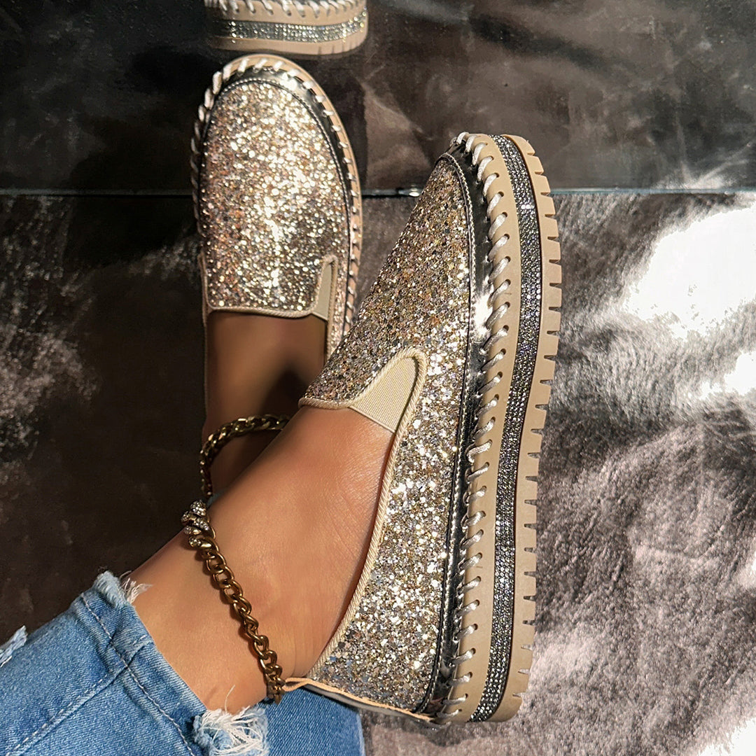 Damen Slip-On Glitzer Sneakers EB