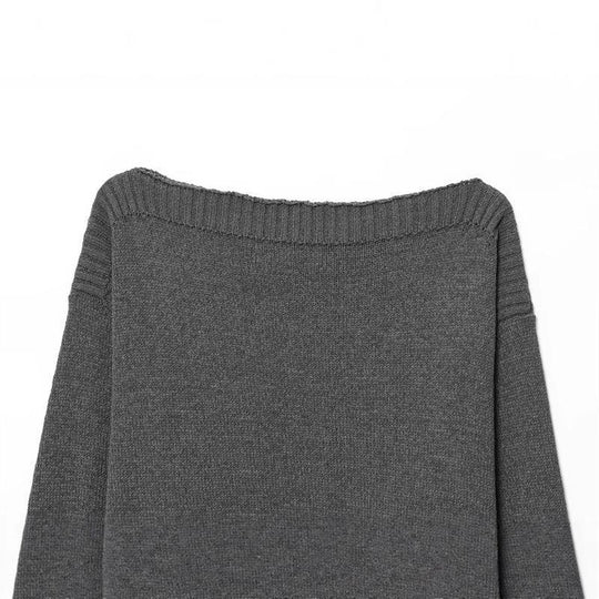 Damen kuscheliger Strickpullover mit weitem Schnitt und Rippbündchen EB