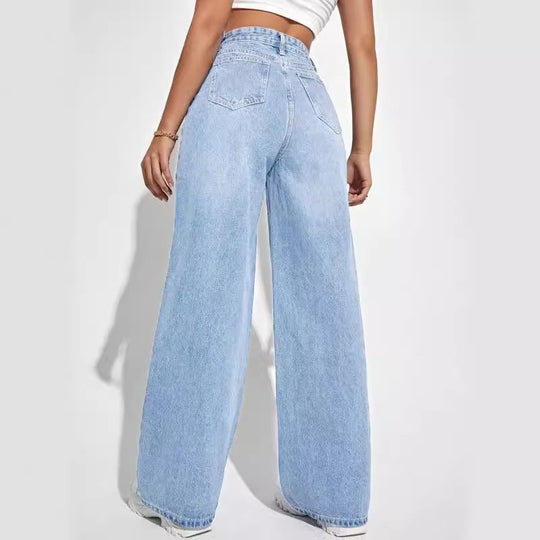 Damen Weit geschnittene Jeans im Vintage-Stil EB