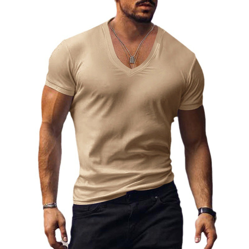 Herren lässiges V-Ausschnitt T-Shirt EB