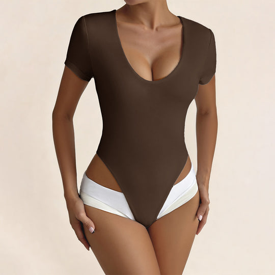 Damen Body mit tiefem Ausschnitt und seitlichen Einschnitten EB