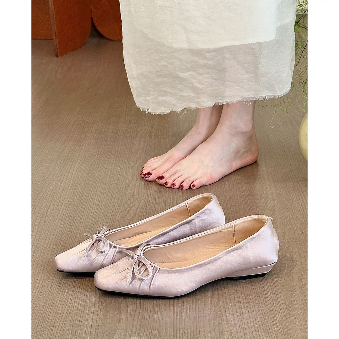 Damen Ballerina-Schuhe mit dekorativem Schleifenakzent und weicher Innensohle EB