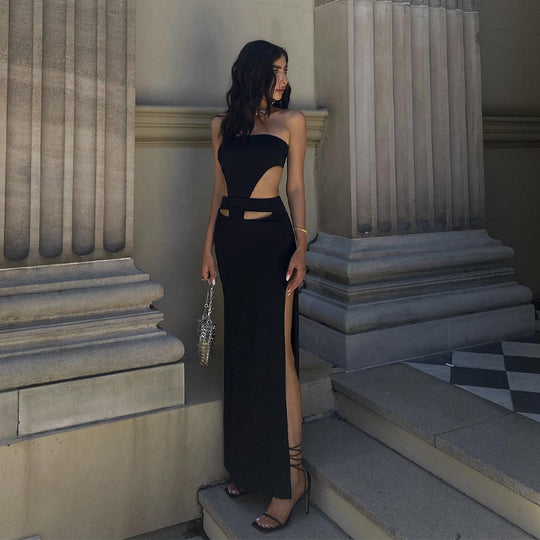 Damen Maxikleid mit stilvollen Cut-Outs und sexy Schlitz EB