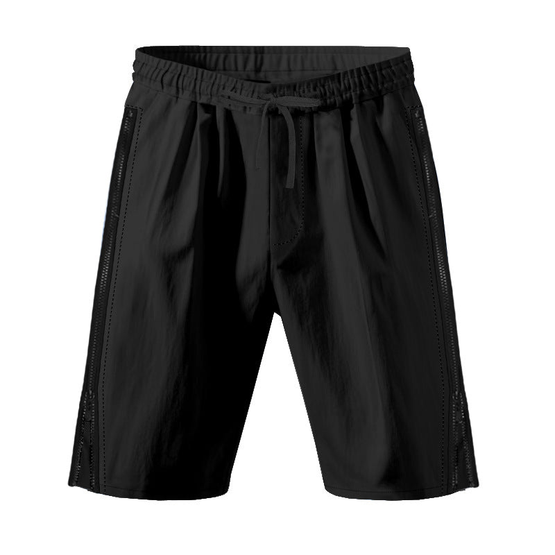 Herren nan leichte Trainingsbermuda mit elastischem Tunnelzugbund, seitlichen Belüftungs-Reißverschlüssen und Eingrifftaschen EB