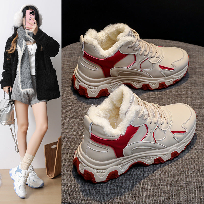 Damen Trendige Winter Sneakers mit kuscheligem Innenfutter und rutschfester Sohle EB