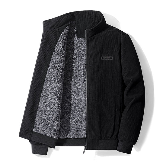 Herren nan gefütterte Cordjacke mit Teddyfutter und Stehkragen EB