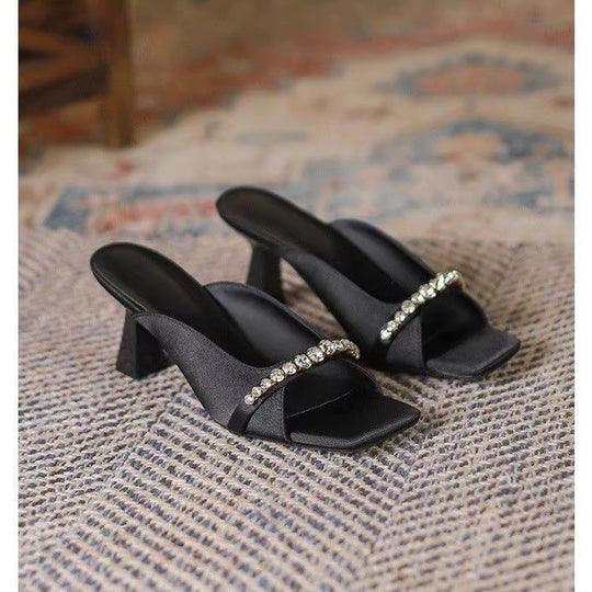 Damen glamouröse und elegante Sandaletten mit Blockabsatz EB