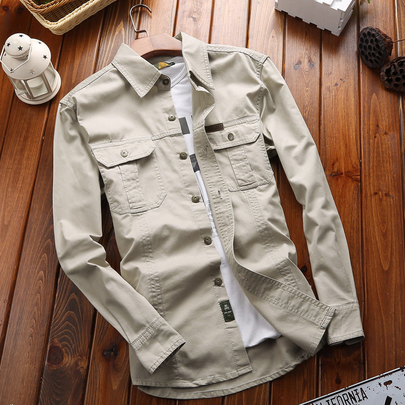 Herren nan vielseitiges Canvas-Overshirt mit Klappbrusttaschen, verstärkten Nähten und regular fit EB