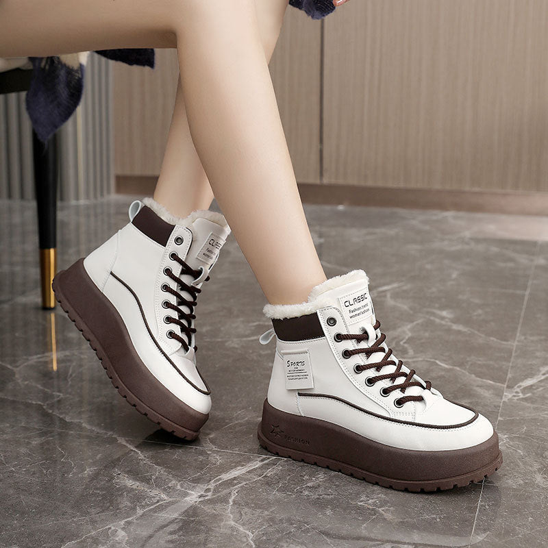 Damen Winterliche High-Top Stiefel mit warmem Innenfutter und rutschfester Sohle EB