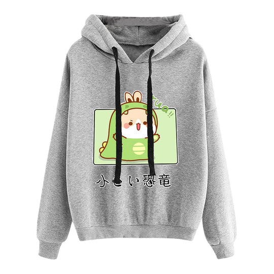 Damen nan kurz geschnittener Cropped-Kapuzenpullover mit niedlicher Frosch-Illustration und verstellbarer Kapuze EB
