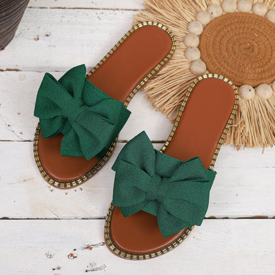 Damen elegante Slipper mit dekorativer Schleifenapplikation EB