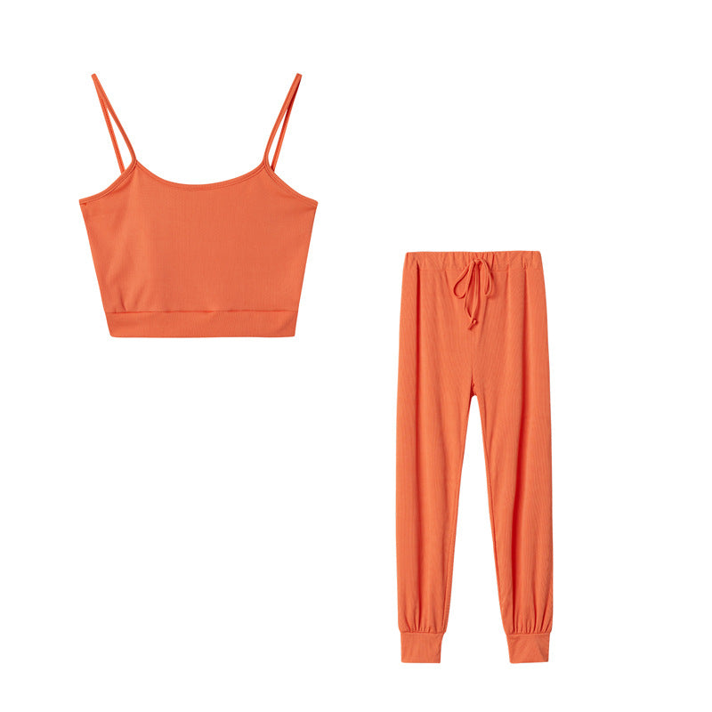 Frauen Ribbed Cropped Lounge Set EB