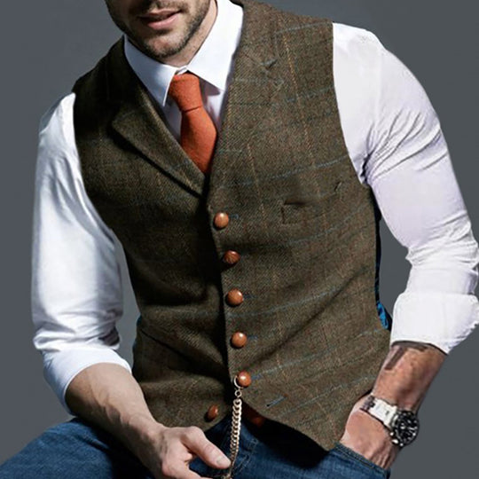 Herren elegante Trachtenweste aus hochwertigem Stoff EB