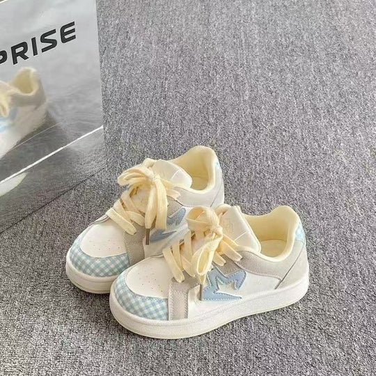 Damen Modische Sneakers mit karierten Akzenten und atmungsaktiver Struktur EB