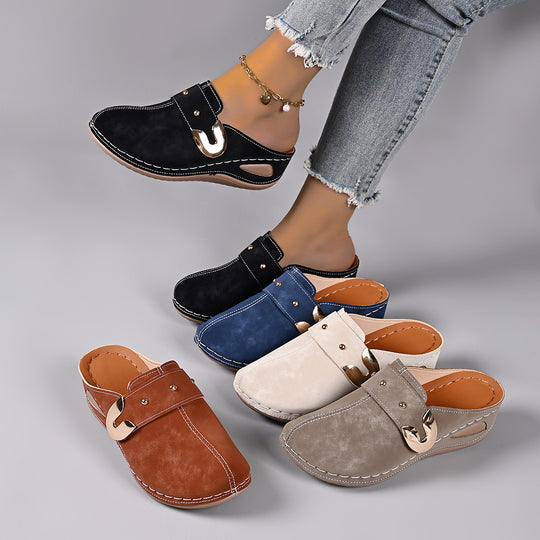 Damen bequeme und modische Clogs mit eleganten Akzenten EB