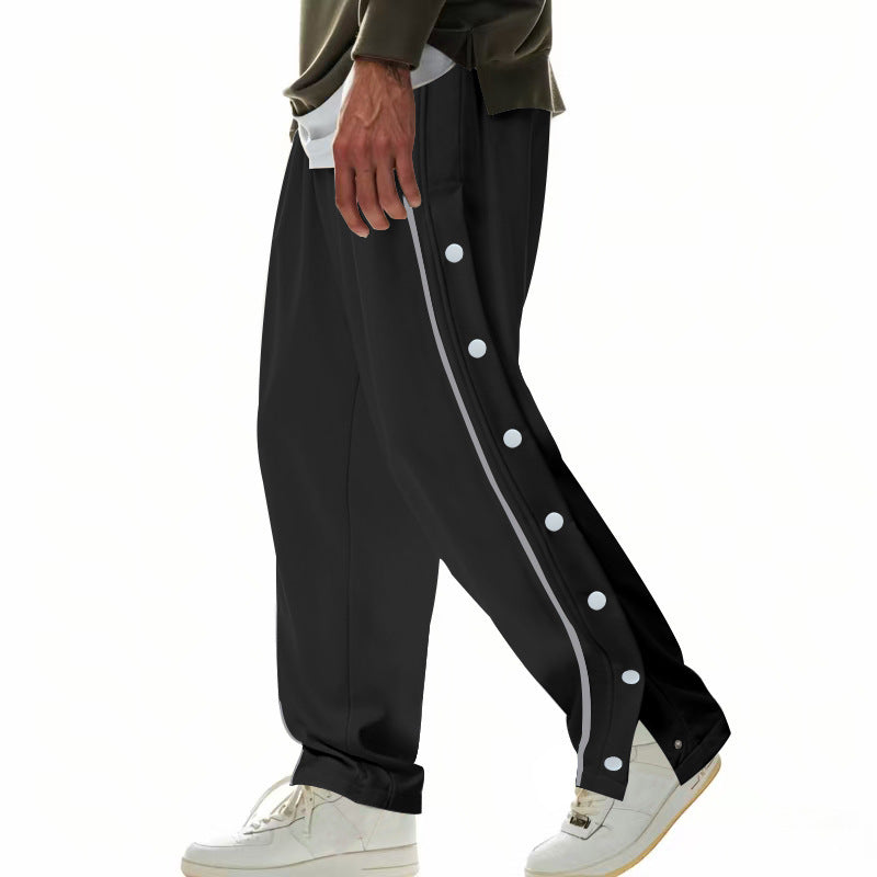Herren Cargo-Hose mit Druckknopf-Design und seitlichem Reißverschluss EB