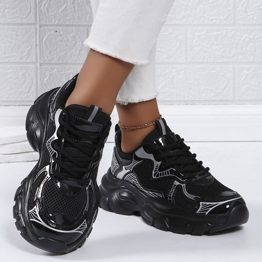 Damen Sportliche Sneakers mit atmungsaktivem Obermaterial und stoßdämpfender Sohle EB