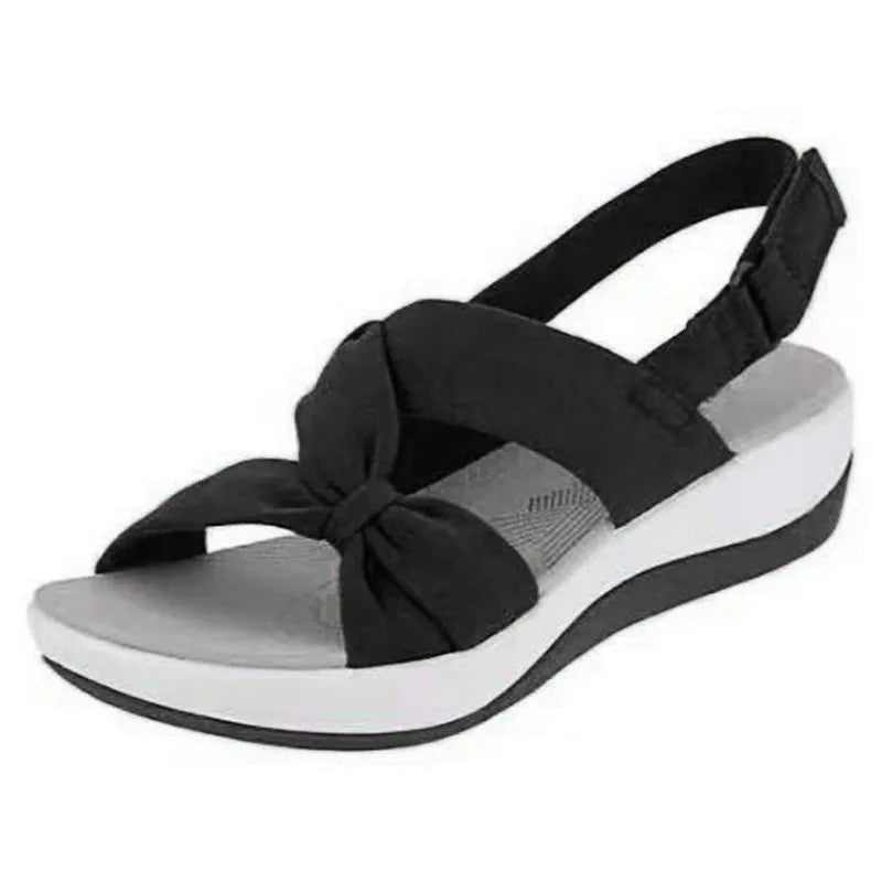 Damen Wedge-Sandalen mit modischem Knoten-Design und ergonomischer Sohle EB