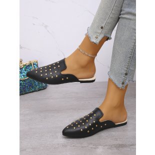 Damen offene Slipper mit funkelnden Nieten EB