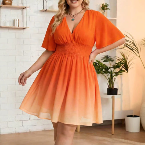 Damen Ombre-Modekleid EB