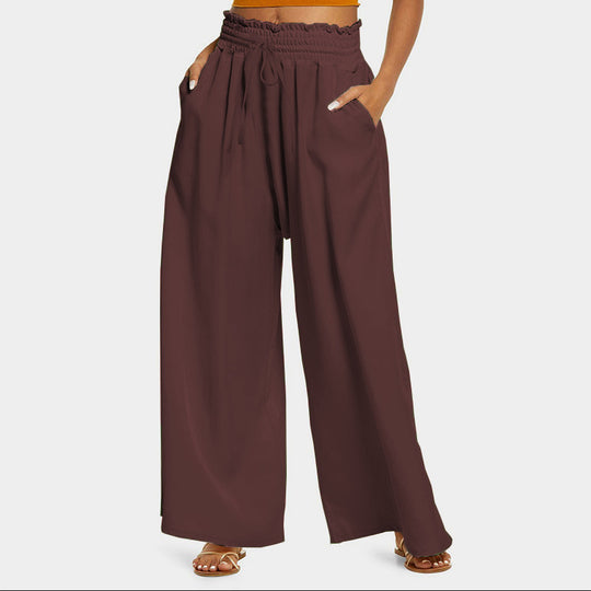 Damen Weite Freizeithose mit elastischem Bund und praktischen Taschen EB
