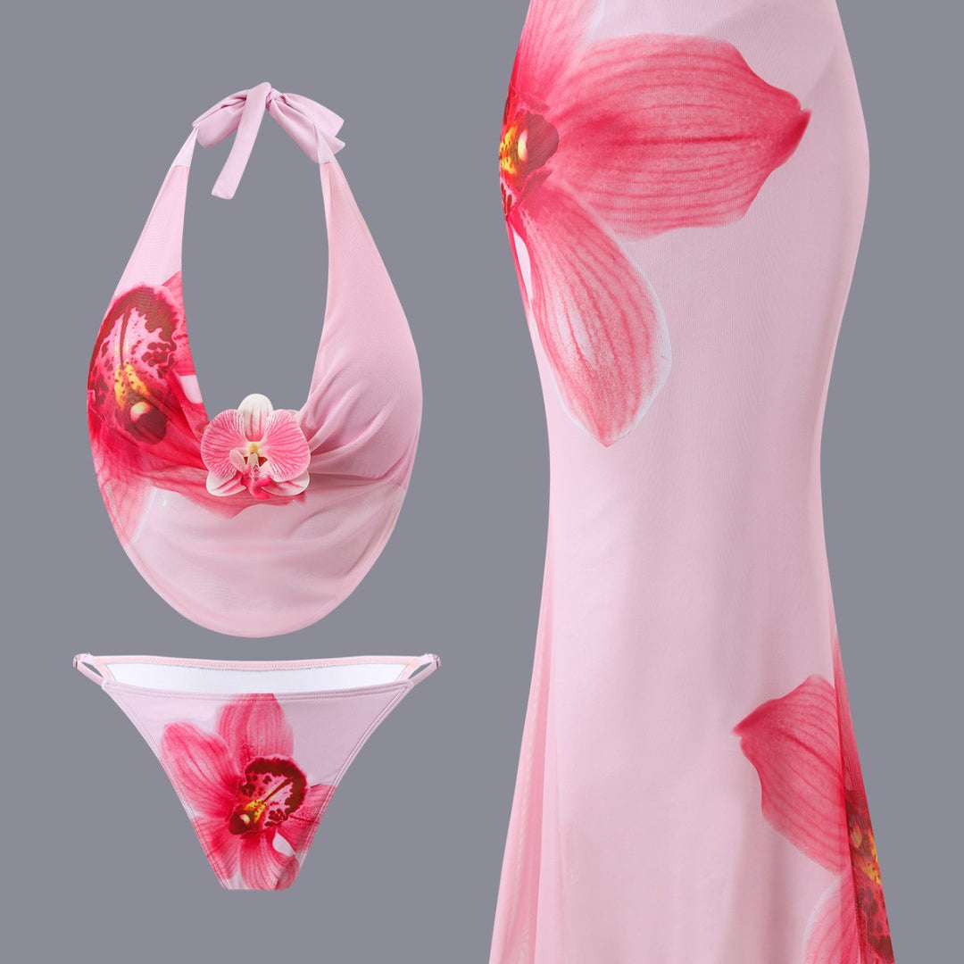Damen Bikini-Set mit floralem Design und elegantem Wickeloberteil EB