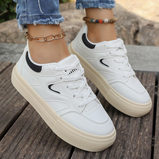Damen Modische Sneaker mit trendiger Plateausohle EB