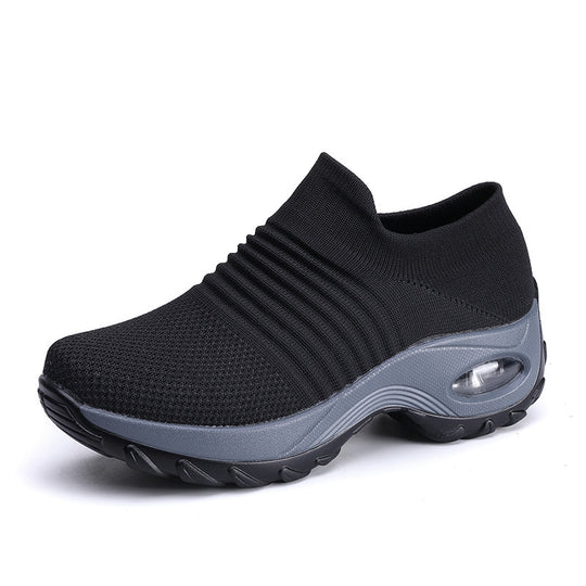 Damen gestrickter Slip-On Sportsneaker mit luftgepolsterter Zwischensohle EB