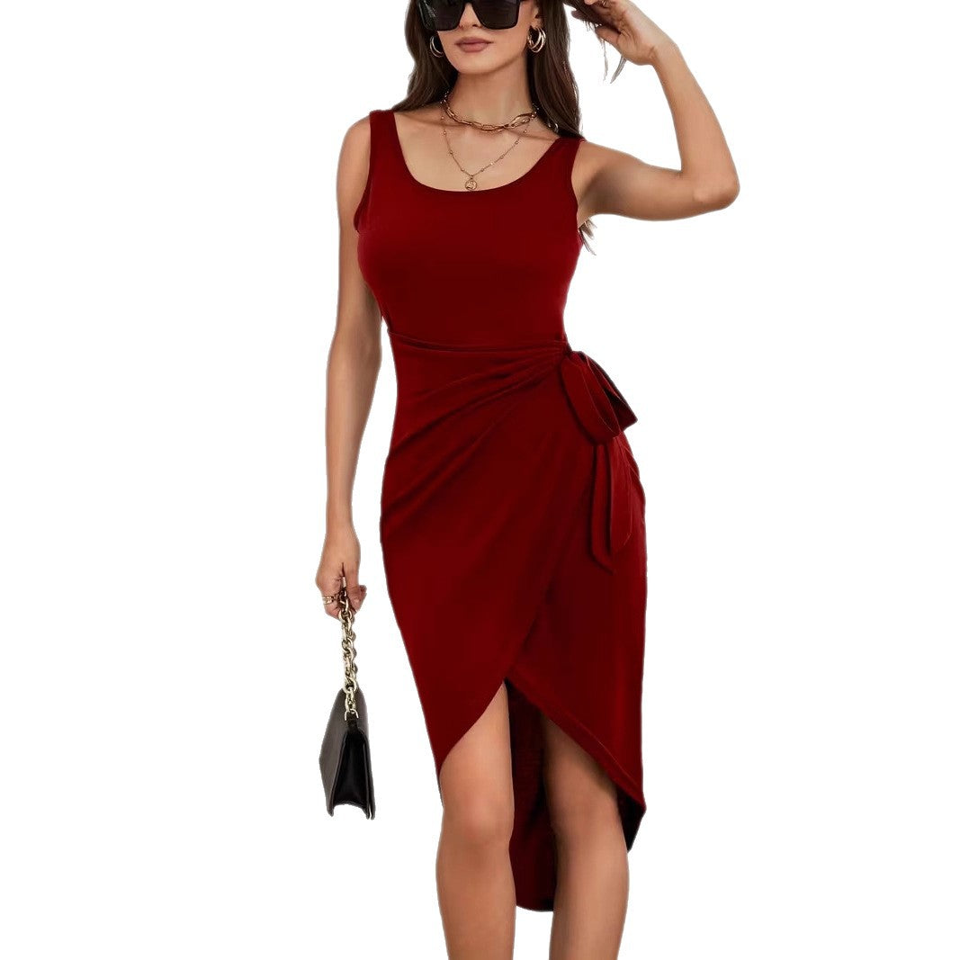 Damen Wickelkleid mit modernem Detail und figurbetonendem Schnitt EB