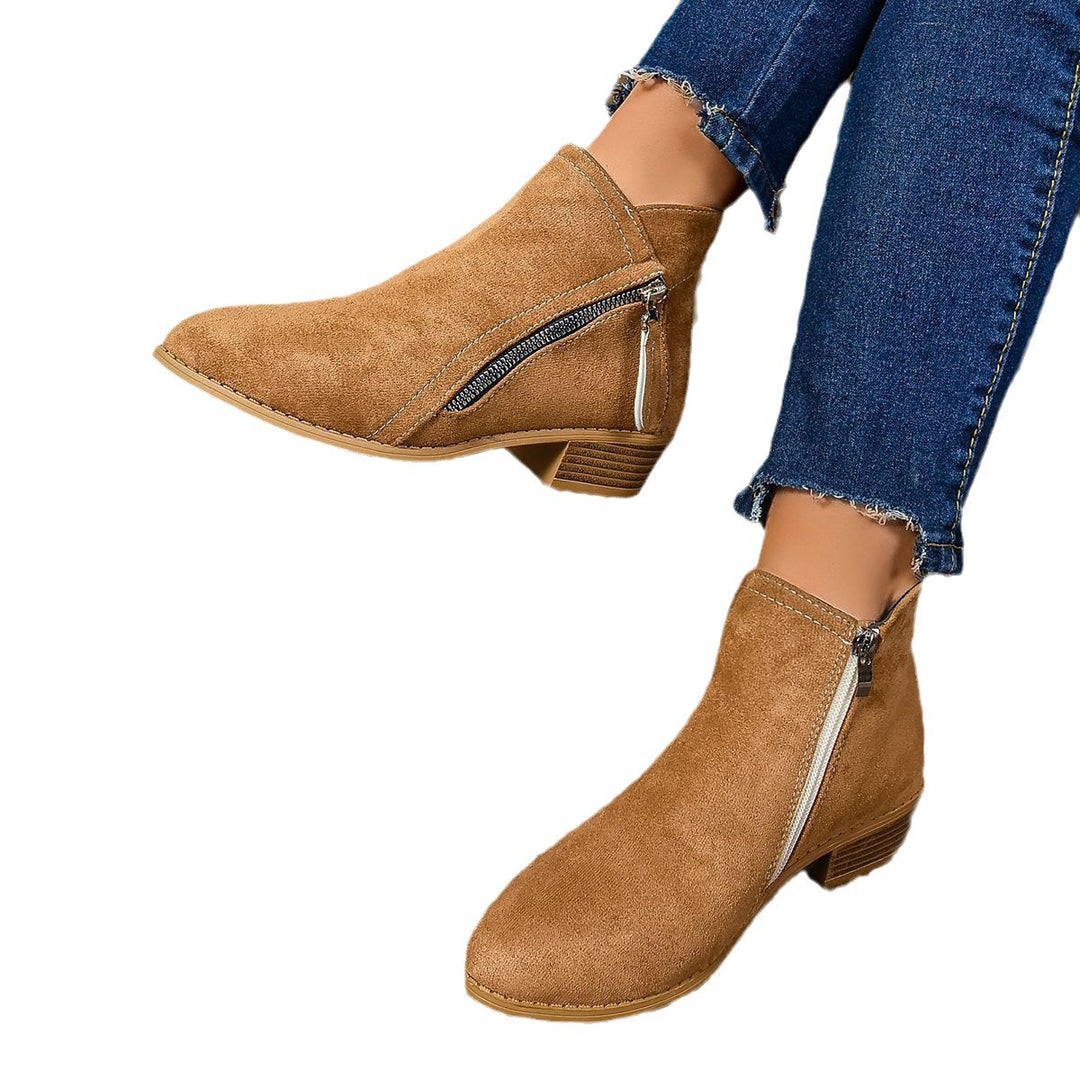 Damen Elegante Stiefeletten mit modischem Reißverschluss EB