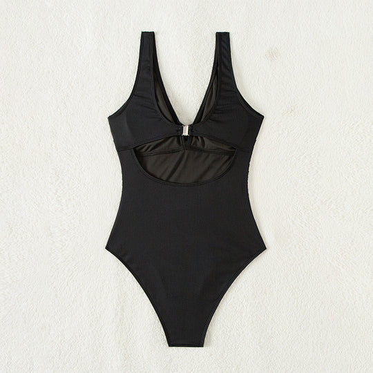 Damen Einteiliger Badeanzug mit elegantem Raffungsdesign EB