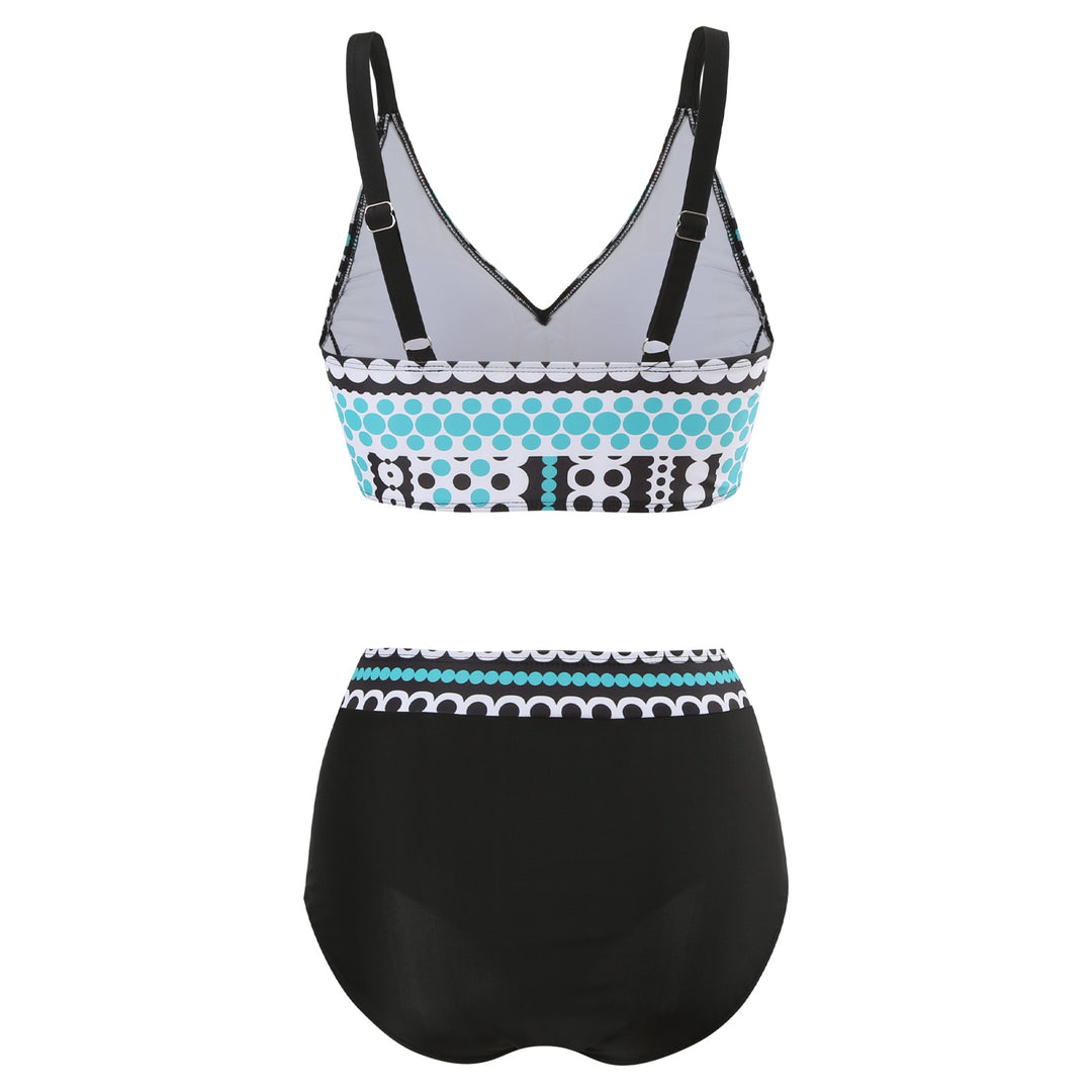 Damen Hochgeschnittener Bikini mit modischem Bauchschutz EB
