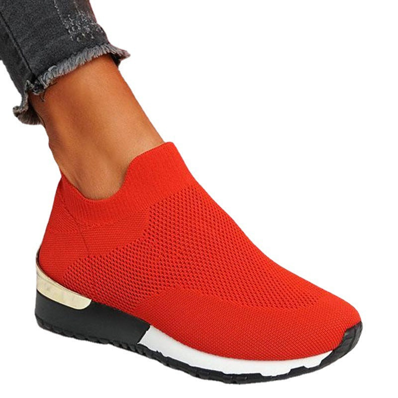 Damen modische Strick-Sneaker mit atmungsaktivem Obermaterial EB