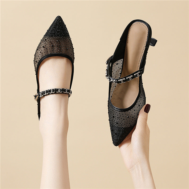 Damen Elegante Slingback-Pumps mit modischen Applikationen EB