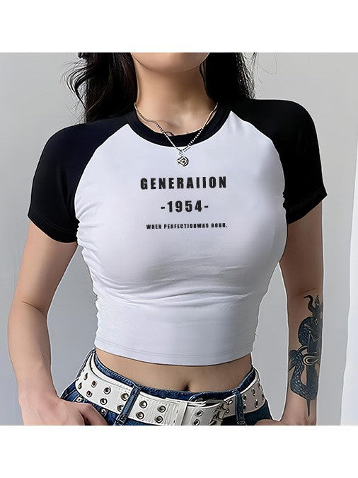 Damen Crop-Top mit motivierendem Schriftzug und lässigem Schnitt EB