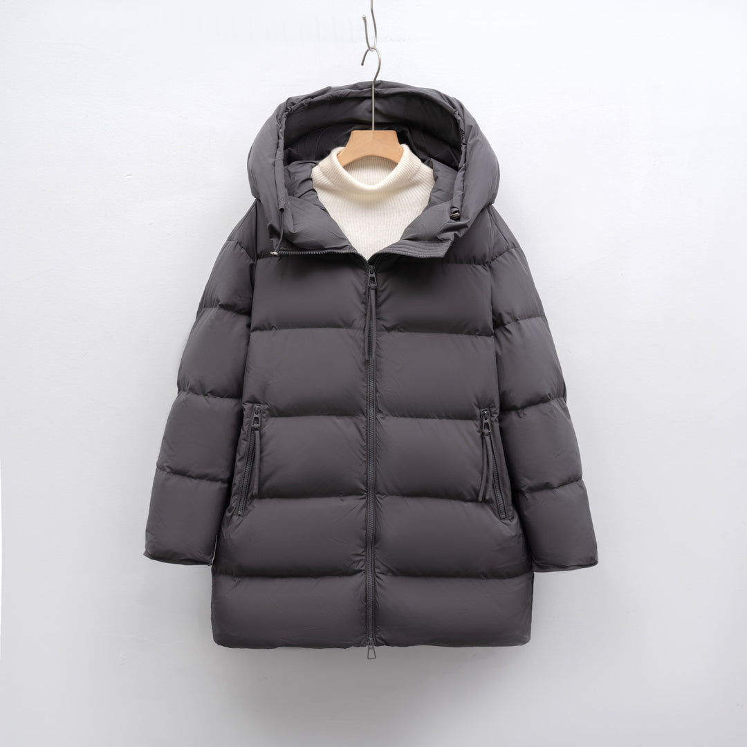 Damen modische Winterjacke im Oversized-Stil mit Kapuze EB