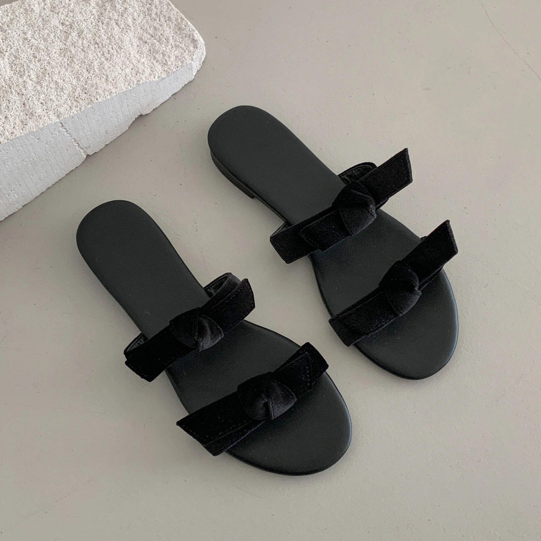 Damen stilvolle Slipper mit dekorativem Schleifendetail EB