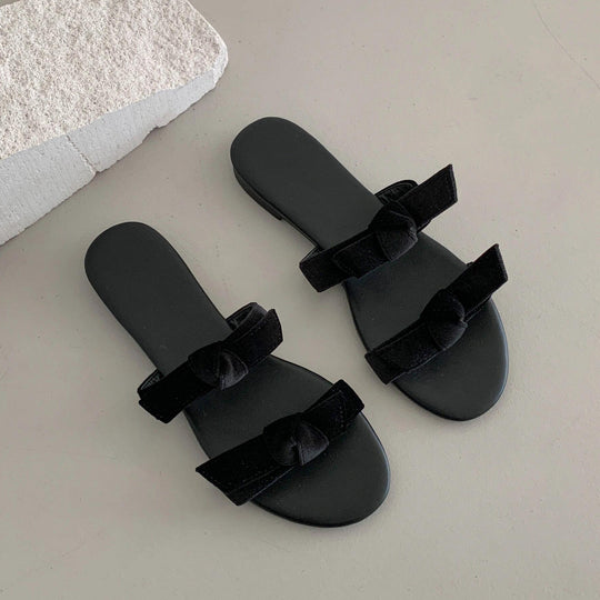 Damen stilvolle Slipper mit dekorativem Schleifendetail EB
