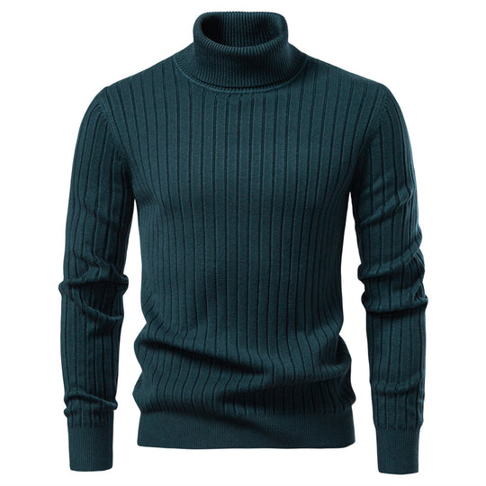 Herren Rollkragenpullover mit feinem Rippstrukturdesign EB