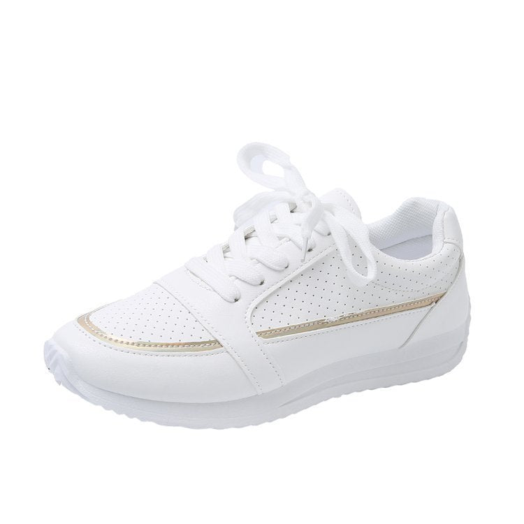 Damen modische und atmungsaktive Sport-Sneaker mit perforiertem Obermaterial und reflektierenden Akzenten EB
