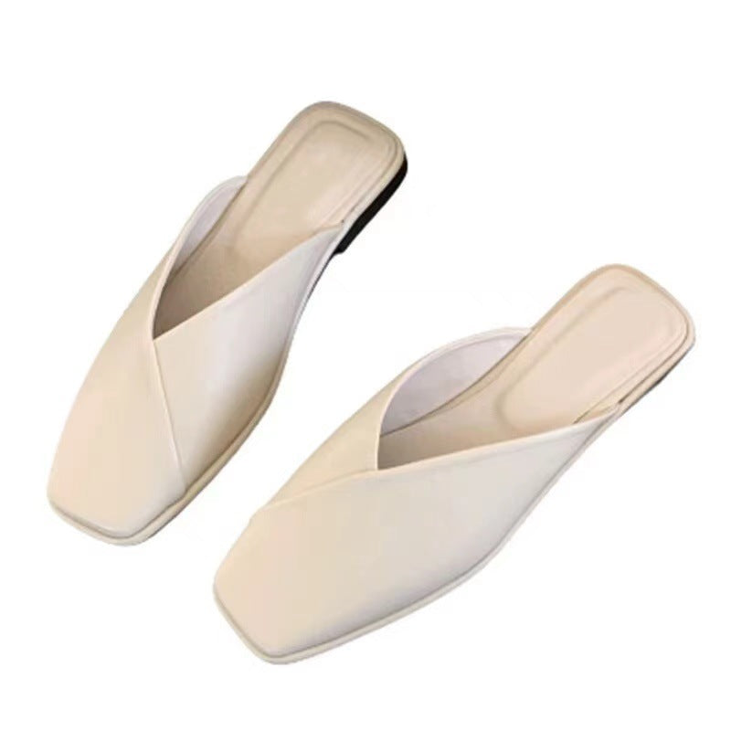 Damen Slip-On Pantoletten mit kunstlederner Oberfläche und bequemem Fußbett EB