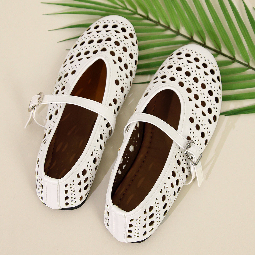 Damen komfortable Halbschuhe mit atmungsaktivem Design und verstellbarem Riemchen EB