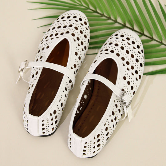 Damen komfortable Halbschuhe mit atmungsaktivem Design und verstellbarem Riemchen EB