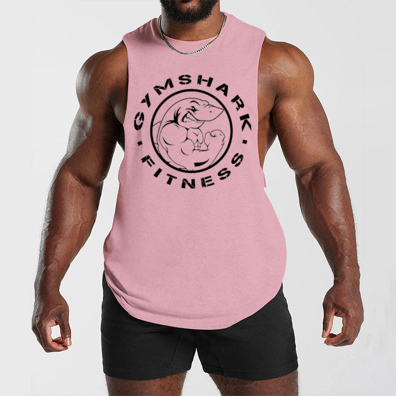 Herren nan ärmelloses Muskelshirt mit extra tiefen Armöffnungen und großem Logodruck EB