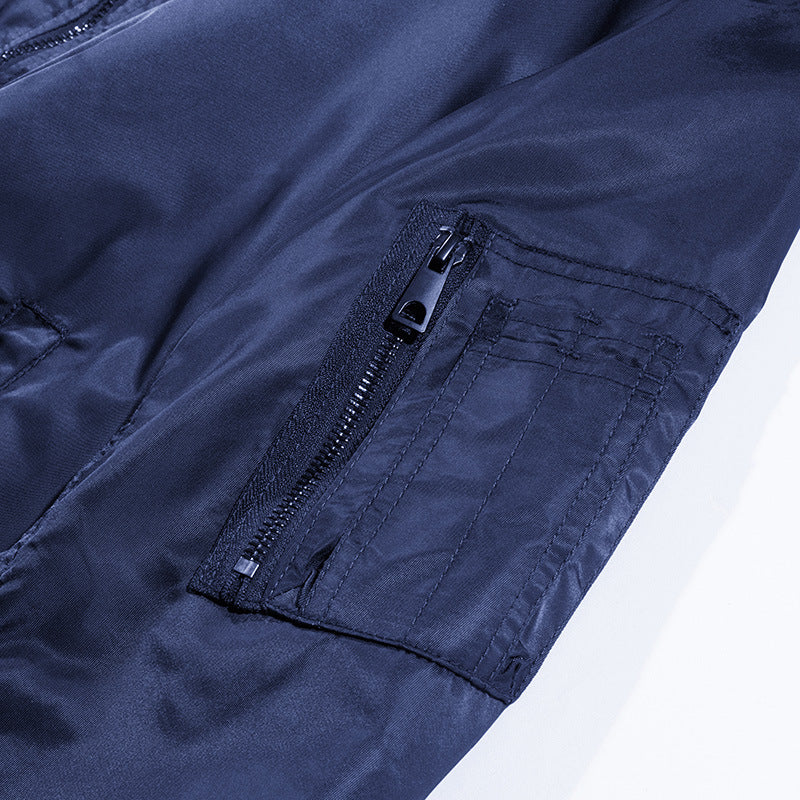 Herren leichte Nylon-Bomberjacke im Pilotenschnitt mit Ärmeltasche EB