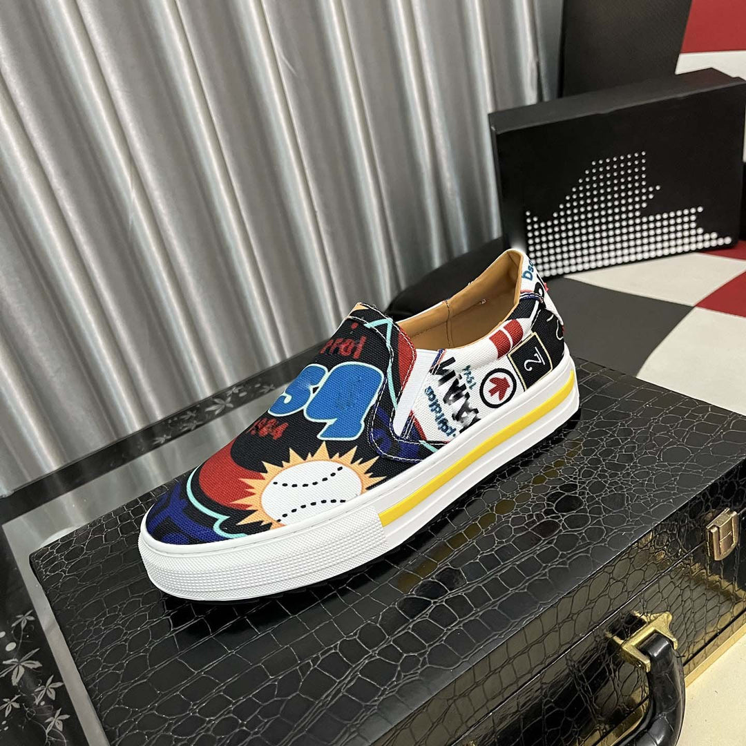 Damen Slip-On Sneakers mit kreativem Grafikdesign und rutschfester Sohle EB