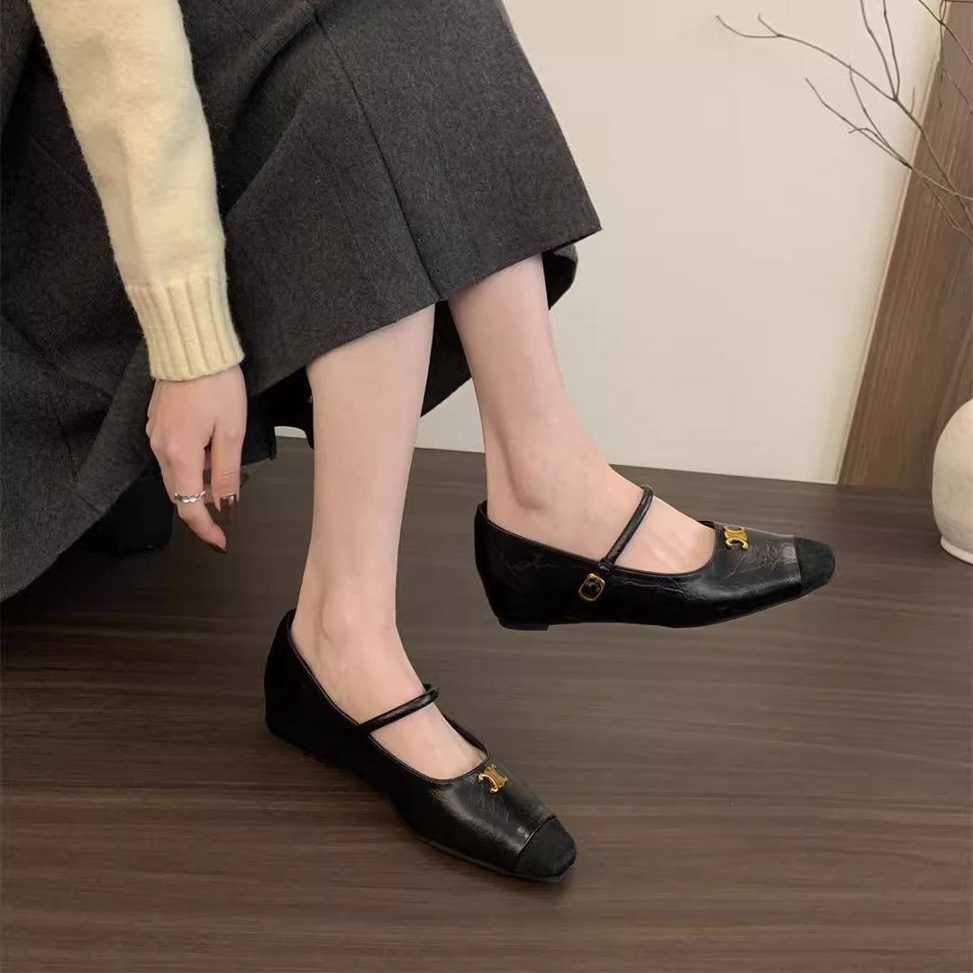 Damen Ballerinas mit dekorativer Schnallen-Applikation und elegantem Schnitt EB